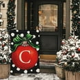 thumbnail image 3 of Christmas Ball Monogram Garden Flag 12x18 Double Sided Burlap, Small Welcome Initial Letter C Family Last Name Yard House Flag Outdoor Decoration (ONLY FLAG), 3 of 6