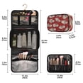 thumbnail image 2 of 3-Piece Travel Toiletry Bag Set, Hanging Wash Bag with Makeup Bag & Brush Case,Waterproof Cosmetic Organizer for Travel, Gym & Home Retro-style Santa Claus Faces, 2 of 10