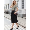 thumbnail image 4 of DARING DIVA Women's Spring Summer Ruched Fitted Tops X-Small Black, 4 of 6