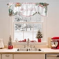thumbnail image 2 of Merry Christmas Tie Up Valances Curtain, Pine Cone Berry Xmas Bell Leaf Winter Adjustable Rod Pocket Short Window Treatment Tie Up Curtains Valances for Kitchen Living Room Bathroom 42x12 Inches, 2 of 9