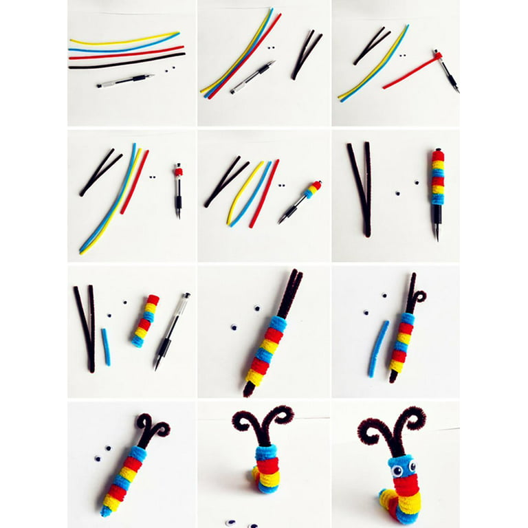 Bright Ideas Pipe Cleaners for Craft, 100 Stripe Long Assorted 300mm x 6mm,  Multi Colour Pipe Cleaners, Arts & Craft, 10 Bright and Colourful Stripe