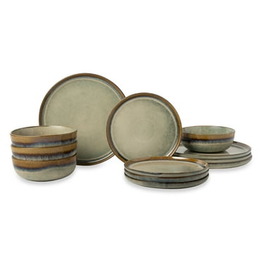 Wildstead 12-Piece Ceramic Dinnerware Set, Asher Collection