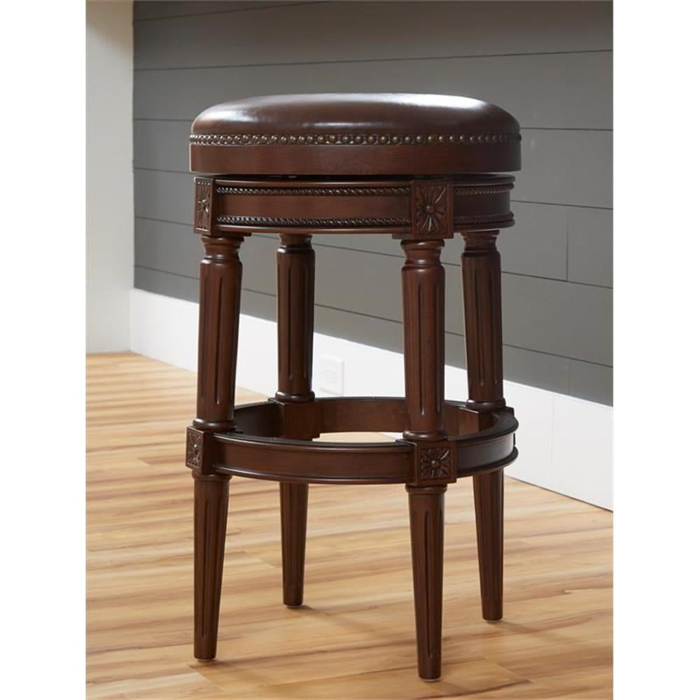 New Ridge Home Goods Chapman 31" Backless Wood Bar Height Stool in Walnut