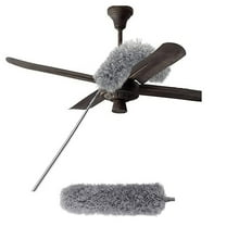 LYCAQL Duster with Extension Pole Spider Web Brush & Ceiling Duster Kit for Cleaning 100" Microfiber Feather Duster Cleaner with Washable Head for Ceiling Fan, Furniture, Home