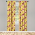 thumbnail image 3 of Ambesonne Autumn Curtains, Fall Season Color Palette, Pair of 28"x84", Orange and Pastel Yellow, 3 of 5