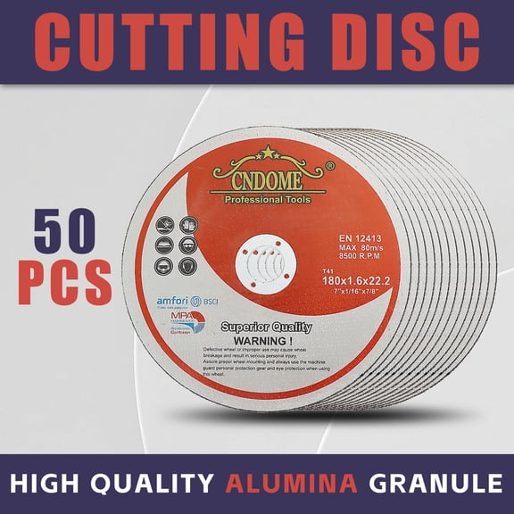 findmall 50Pcs 7"x1/16"x7/8" Cut-off Wheel Metal & Stainless Steel Cutting Discs
