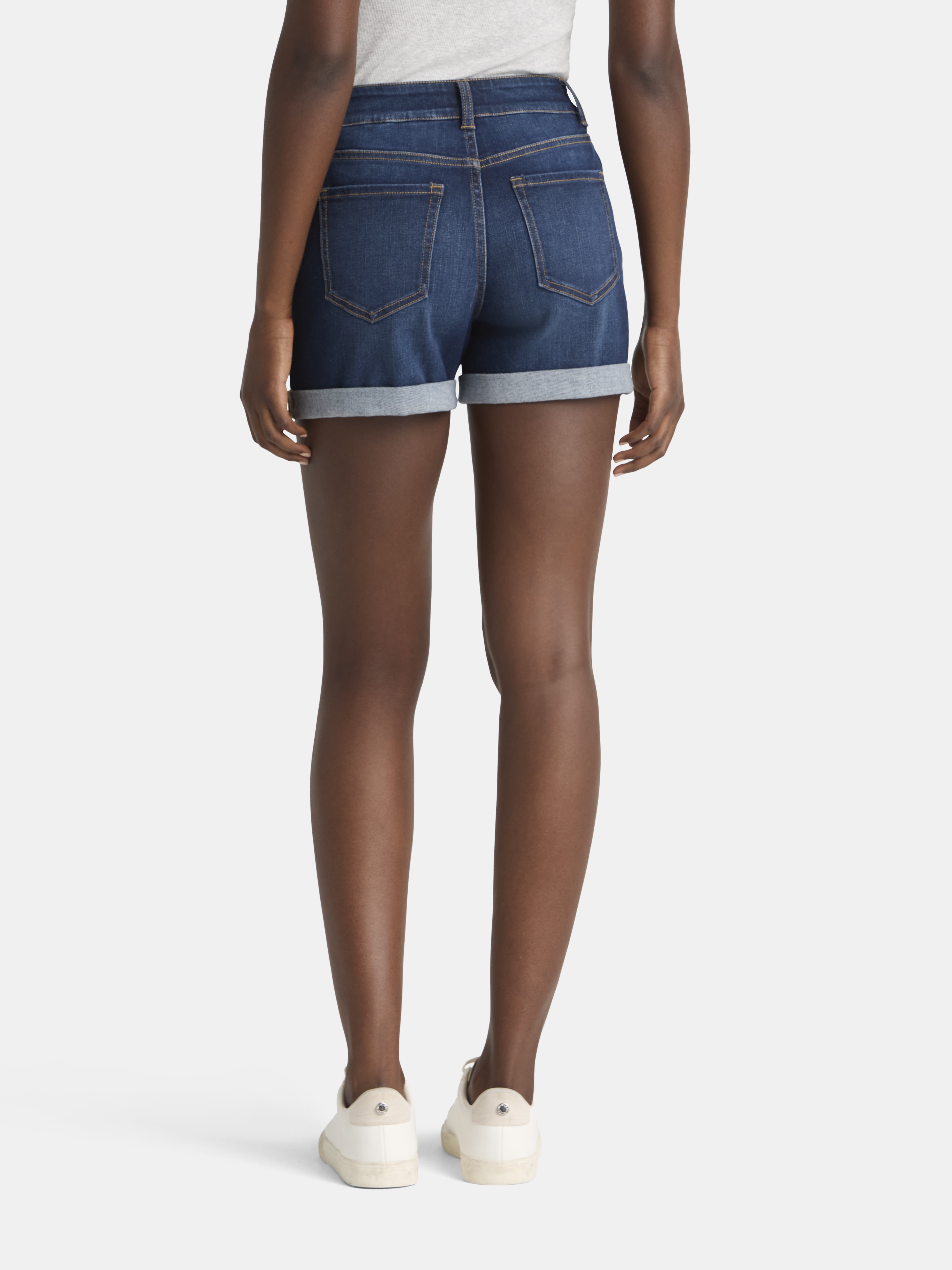 Time and Tru Women's Mid Rise Denim Short, 4" Inseam, sizes 2-20