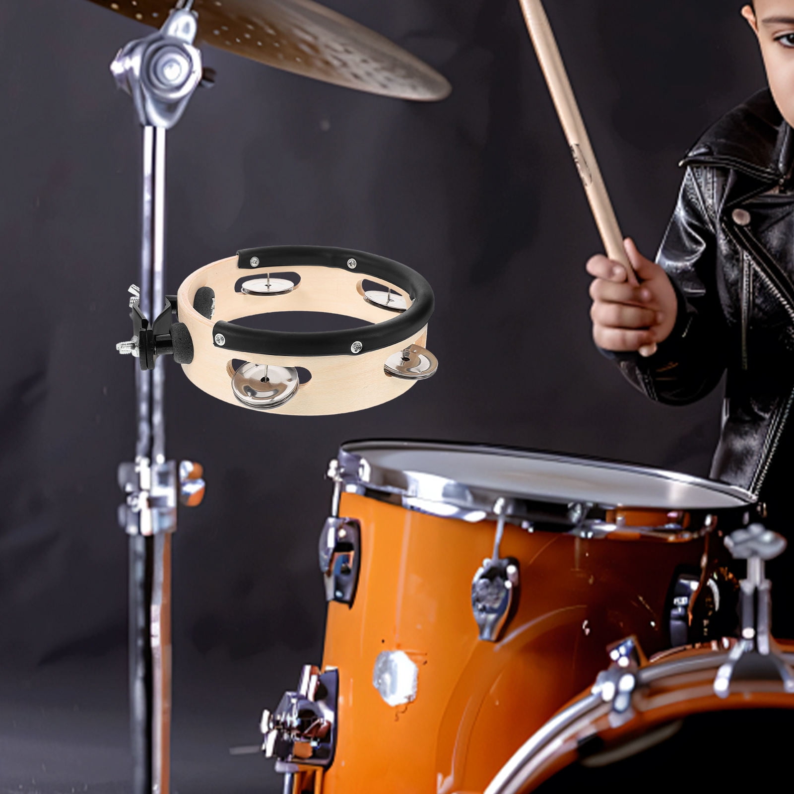 Raindrops Tambourine Handheld Music Instrument with Replaceable Drum and Parts for Shaking and Percussion Play