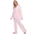 thumbnail image 3 of White Mark Womens Plus Size Long Sleeve Dots Pajama Set, 3 of 4