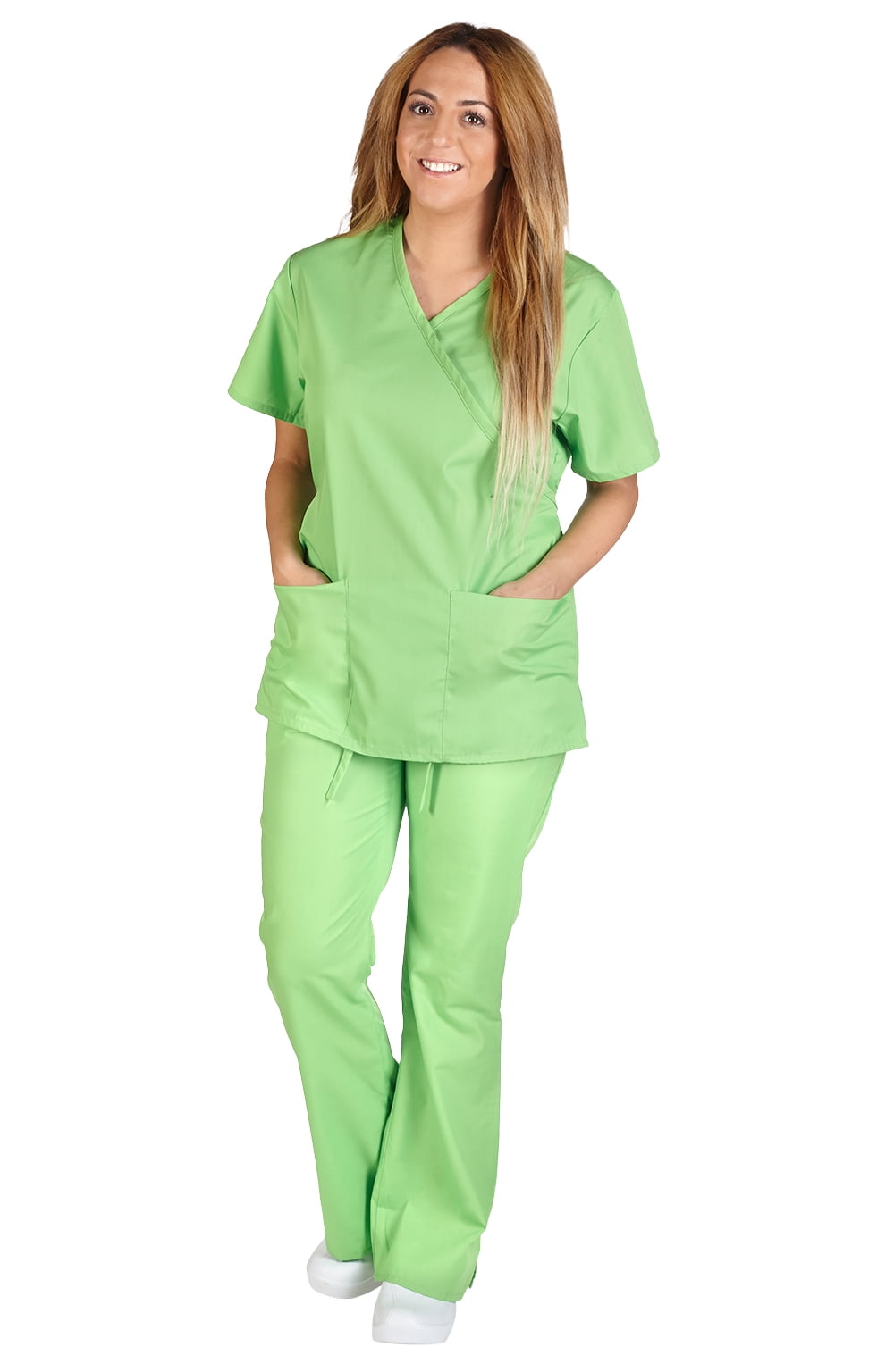 M&M Scrubs M&M Scrubs Women's Tie Back Solid Medical Scrub Set