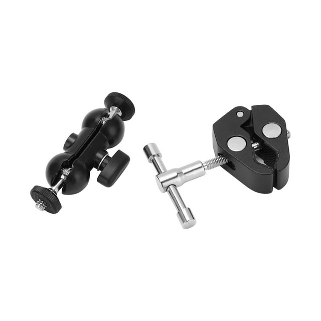 Camera Mount, 1/4 And 3/8 Screw Holes All Metal Material Plastic Pad Camera Clamp Mount For Camera