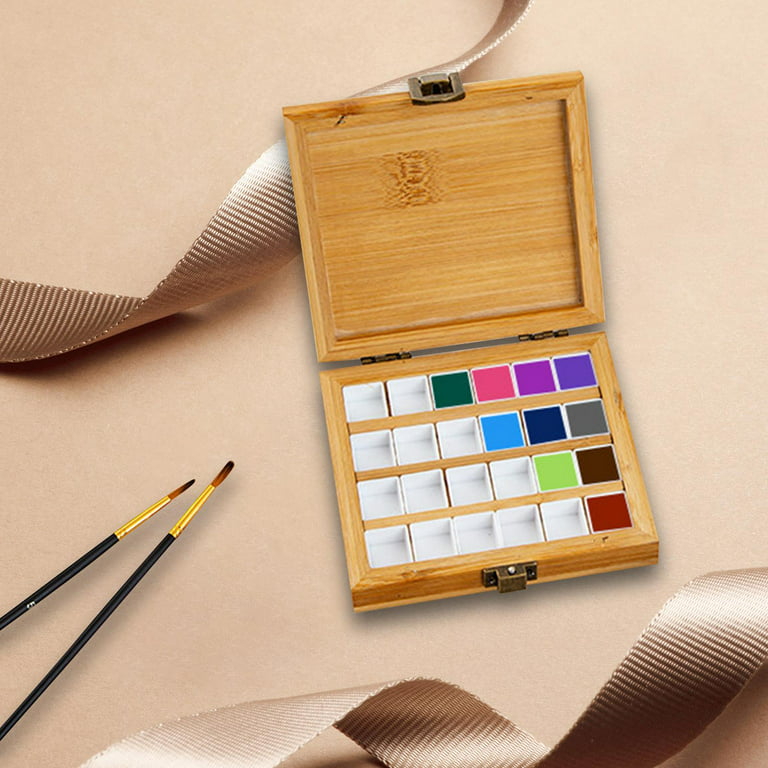 Watercolor Palette Travel Watercolor Mixing Tray Wooden Watercolor