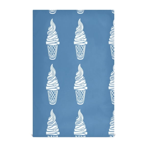 Ice Cream Pattern Decorative Waffle Towel Kitchen Dishcloth 28x18in Multi-Use Tea Towel