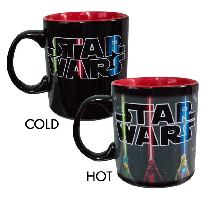 DENTRUN Heat Changing Star Wars Coffee Mug,Ceramic Coffee Mug,Heat Sensitive Porcelain Coffee Tea Milk Cup Color Changing Mug,Innovative Novelty Gift 12 OZ