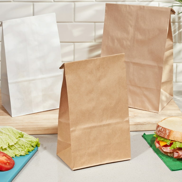 Great Value Self-Standing Lunch Bags, Brown, 100 Count 