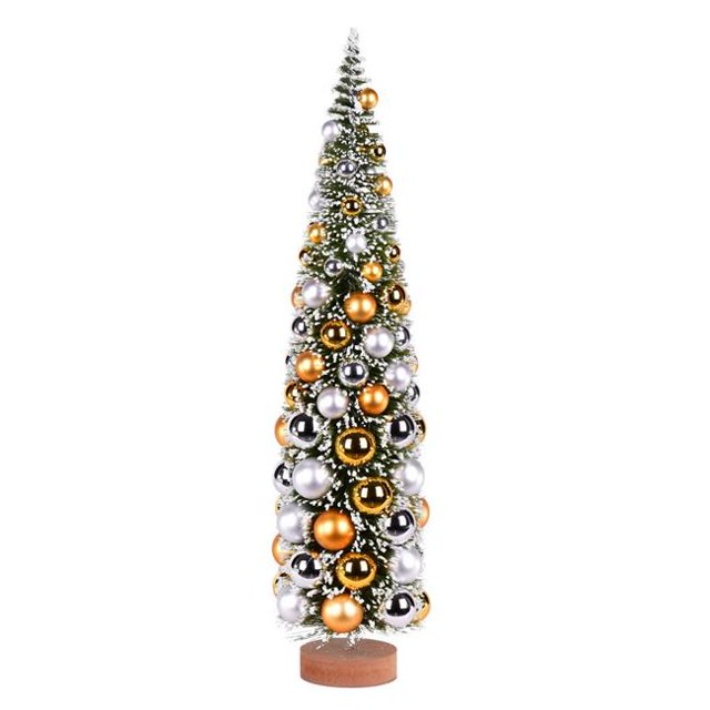 Vickerman LS203624 24 Po. Boules d'Arbre Vert Givré Argent-Or