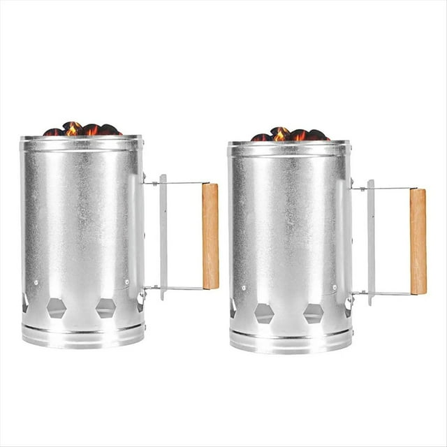 Barril de Carbón de Encendido de Metal, Cubo de Arranque Rápido con para Acampar Al Aire Libre, Parrilla de Carbón para Barbacoa, Herramientas para Quemar Fuego