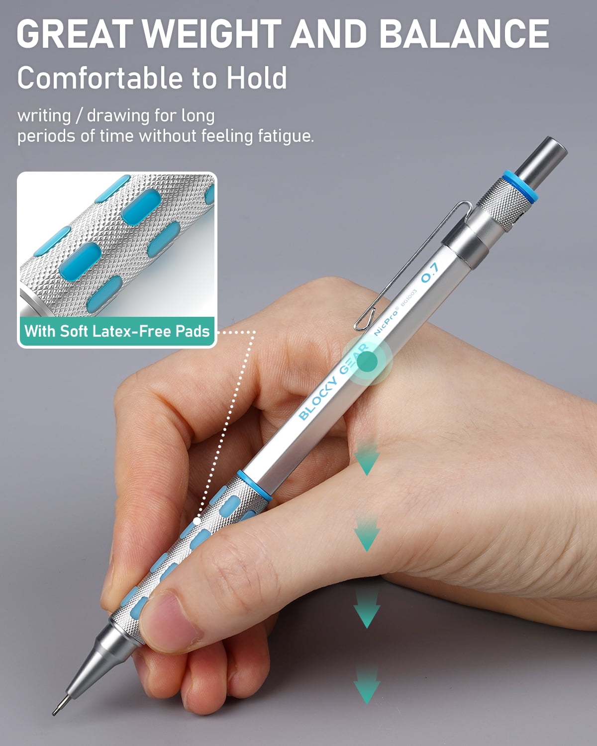 Nicpro 29Pcs Mechanical Pencil Set, 0.3-2mm Lead with 330 Refills, Metal Gear Design, Leather Case for Drawing & Writing