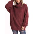 thumbnail image 5 of Warm & Cozy Women's Turtleneck Sweater - Soft Knitted Pullover Top for Everyday Comfort, Long Sleeve Cold Weather Wear, Versatile Casual Winter Clothing, 5 of 10