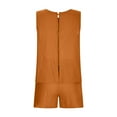 thumbnail image 4 of Birdeem Mode Femme Col Rond Blouse Sans Manches Ample Coton Lin Poches Pantalons Ensembles Chemises, 4 of 8