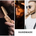 thumbnail image 3 of Enjoy The Wood Beard Comb Gifts for Him Wooden Comb for Men Folding Pocket Comb for Moustache Beard Hair Walnut Combs Husband Anniversary Gift with the Engraving (Fear The Beard), 3 of 8