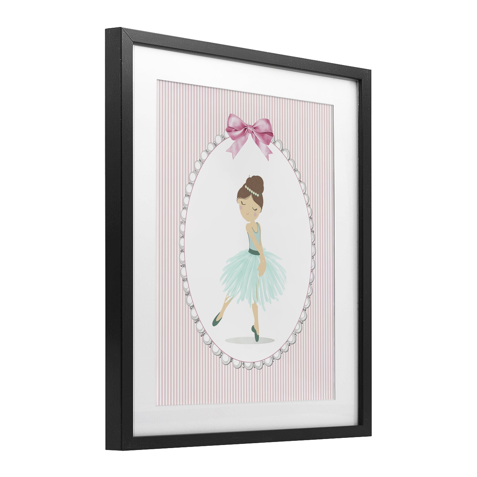 Stupell Industries Elegant Dance on Stripes Black Framed Print Under Glass, design by Christine Simpson Art