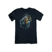 DC Comics Aquaman Sceptor Bubbles Adult Slim Fit T-Shirt Tee