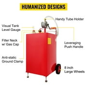BENTISM Fuel Caddy Fuel Storage Tank 30 Gallon 2 Wheels with Manuel Pump, Red