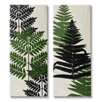 Stupell Industries Bold Layered Fern Leaves Modern Botanical Sprigs Graphic Art Gallery Wrapped Canvas Print Wall Art, Set of 2, Design by Kim Allen