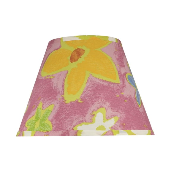 Aspen Creative 72187-21 One-Light Plug-In Swag Pendant Light Conversion Kit with Transitional Hardback Empire Fabric Lamp Shade, Pink, 13" width