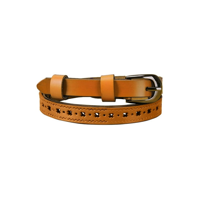 Unique Bargains Ceinture en Cuir Ajourée à Boucle à Ardillon Sculptée à Trous Multiples pour Femme