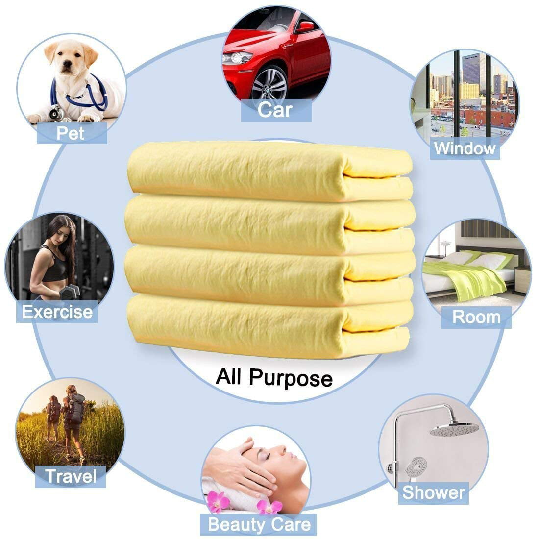 Yellow Storage Tube 26 17 NATRUTH PVA Cooling Towel Super Absorbent Chamois Cloth for Car- Original Pet Drying Towel Multifunctional PVA Synthetic Chamois Leather Cloth in Tube 