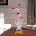 thumbnail image 5 of Ore International 4 Red Roses 6 Petal Floral 2 Red/Silver Flower Bud On A Trumpet Vase Table Lamp, 5 of 11
