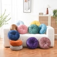 thumbnail image 6 of Velvet 15-Inch Round Decorative Pillow for Couch Decor (Pink), 6 of 7