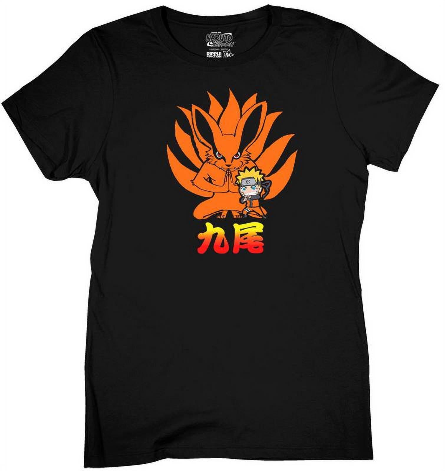 Ripple Junction Naruto Shippuden Naruto Kurama Nine Tails Chibi Junior T-Shirt Large Black