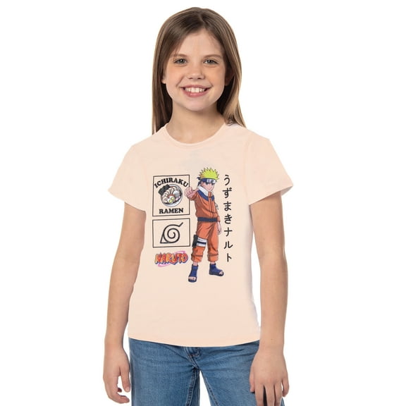Naruto Girls' Anime Ichiraku Ramen And Hidden Leaf Village Thumbs Up Character T-Shirt Tee
