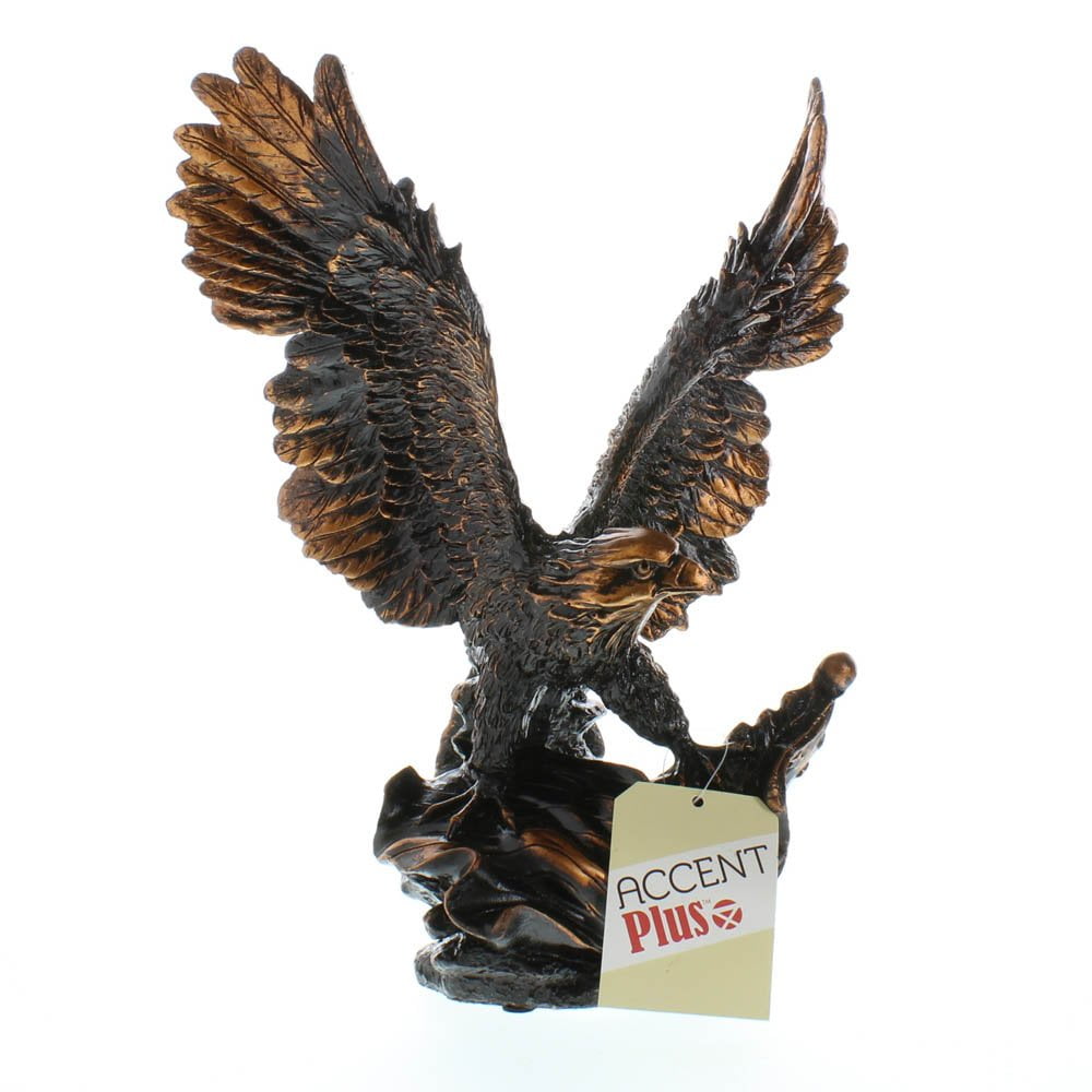 Eagle Statues Cool Resin Majestic Black Rose Golden Eagle