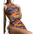 thumbnail image 4 of ZPAQI Female Cover Up Swimsuits Women Marble Print Triangle Bathing Suits Beachwear, 4 of 21