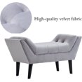 thumbnail image 6 of Andeworld Upholstered Bed Bench Entryway Ottoman Gray (Small Bed Bench), 6 of 7