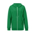 thumbnail image 4 of WTOBBY Women's Zip Up Hoodie Oversized Sweatshirt Fall Fashion Casual Jacket Long Sleeve Pullover for Street Style Comfort Wear,Green XL, 4 of 5