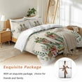 thumbnail image 7 of Merry Christmas Bedding Duvet Cover Set Twin 4 Pieces Western Green Boots Pine Leaf Candy Canes Linen Bedding Set with Zipper Closure,1 Comforter Cover 68x86 Inches 1 Flat Sheet & 2 Pillow Cases, 7 of 7