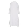 thumbnail image 5 of MaFYtyTPR Lg Sleeve Dress for Women Plus Size Womens Spring And Summer V-Neck Solid Cott And Linen Casual Pocket Lg Sleeved Dress ,Size L White, 5 of 6