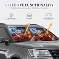 thumbnail image 3 of Kdxio Tropical Beach Candlelight Print 2-Piece Sun Shade Front Windshield - Foldable Car Front Window Sunshades for Most Sedans SUV Truck, 3 of 5