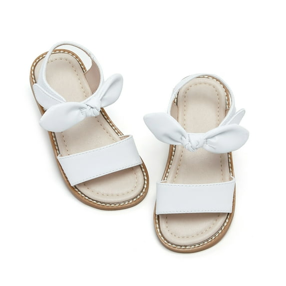 Kiderence Toddler Girls Slides Sandals Kids Sandals Little Girls Shoes Toddler (CK303 White - 6M)