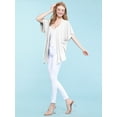 thumbnail image 5 of Made by Johnny Women's Kimono Style Short Sleeve Dolman Cardigan M WHITE, 5 of 6