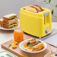 thumbnail image 6 of 2 Slice Toaster,Extra Wide Slot with 7-Shade Toast Settings & Removable Crumb Tray,for Toasting Bread,Waffle or Bagel,750W,Yellow, 6 of 6