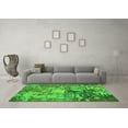 thumbnail image 3 of Ahgly Company Machine Washable Indoor Square Abstract Green Modern Area Rugs, 4' Square, 3 of 4