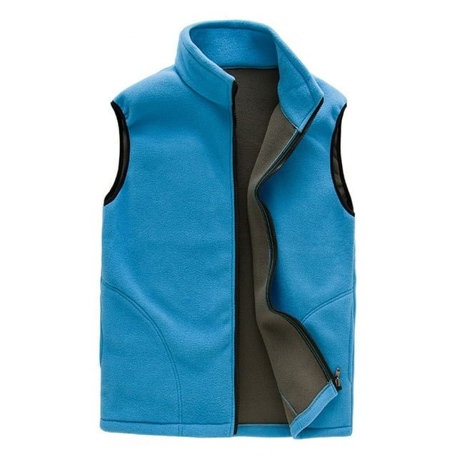 MeetoTime Veste Sans Manches à Fermeture Éclair devant pour Femme, Chaude, Légère, en Molleton Doux, avec Poches