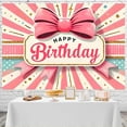 thumbnail image 4 of Pink Bow Birthday Backdrop for Girls Women Pink Birthday Party Photography Background Bow Birthday Party Banner Decorations Photo Booth Props, 4 of 4