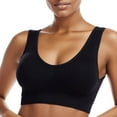 thumbnail image 1 of MKLEKYYRed Lace Bra Women's Seamless Mid Solid Color Sports Bra with Removable Bra Pad, 1 of 4